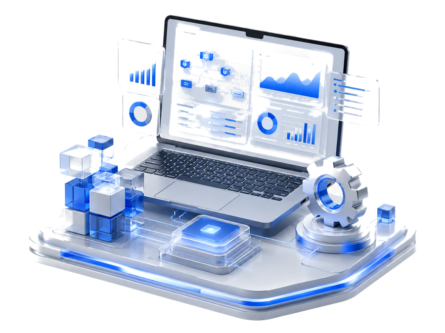 A laptop running a clean operations dashboard
