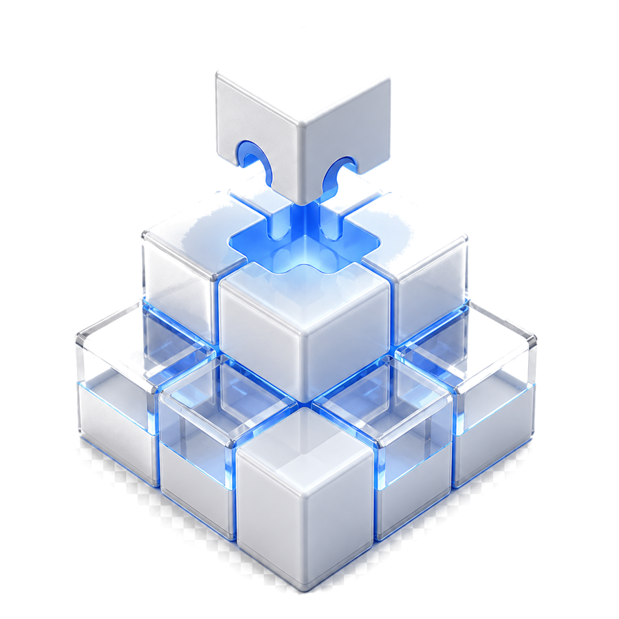 Modular cubes assembling into a structure