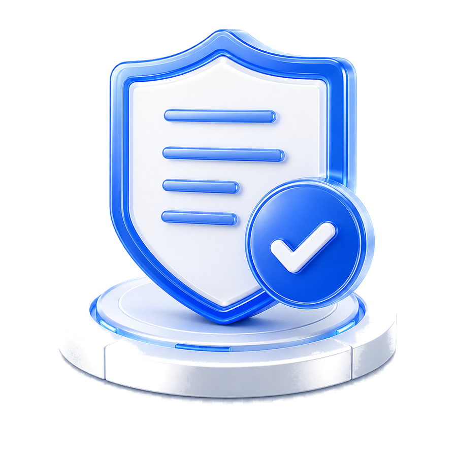 Governance shield with checkmark